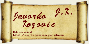 Javorko Kožović vizit kartica